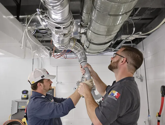 Somerset Air Duct Cleaning technician performing thorough AC duct cleaning in Somerset