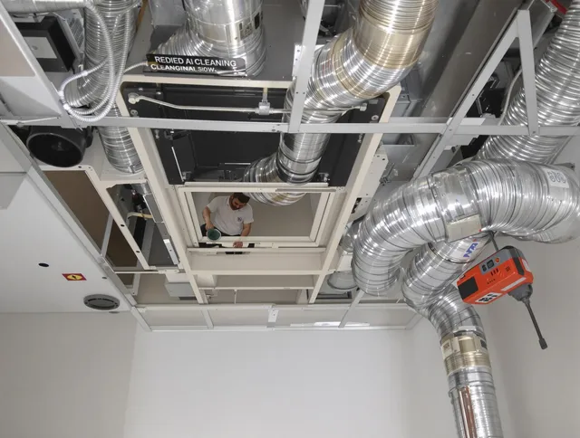 Somerset Air Duct Cleaning technician performing detailed central duct system cleaning in Somerset