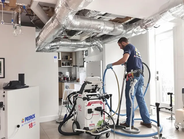 Somerset Air Duct Cleaning technician performing advanced pure duct cleaning with specialized equipment in Somerset