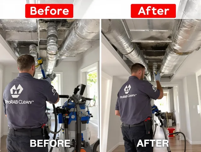 Somerset Air Duct Cleaning expert performing thorough residential duct cleaning in a Somerset home